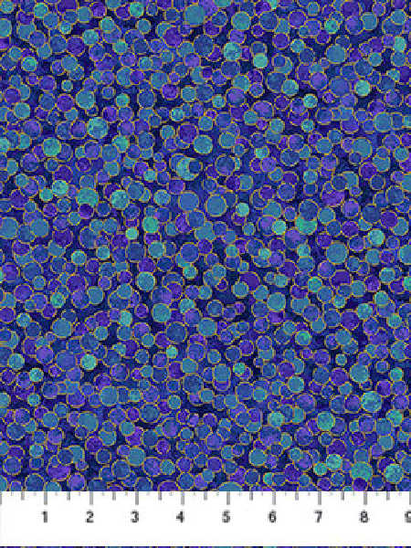 Blue shimmer pebble quilting fabric with metallic texture by Northcott UK