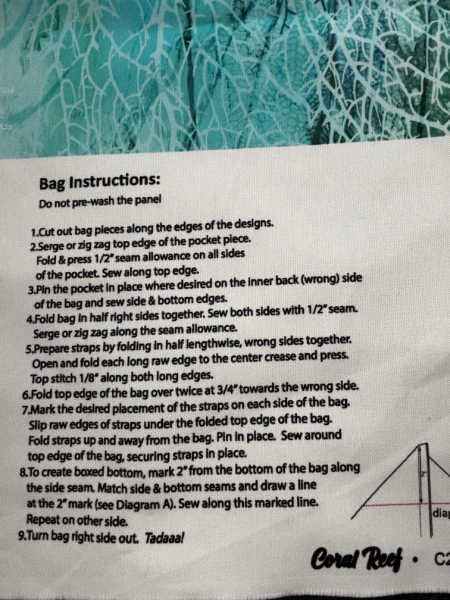 Coral Reef Canvas Bag Panel - Image 3