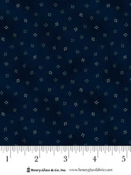 Flower Pot Print navy ditsy quilting fabric by Kim Diehl for Henry Glass UK