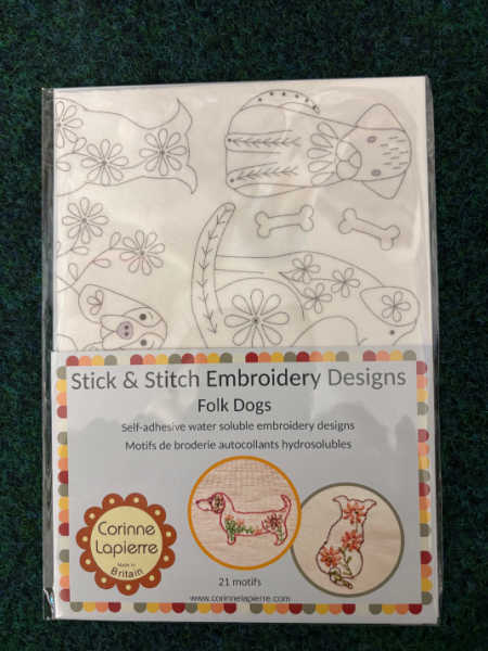 Corinne Lapierre Folk Dogs Stick and Stitch Embroidery Designs pack with 21 water-soluble motifs