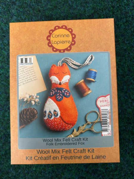 Corinne Lapierre folk embroidered fox wool-mix felt craft kit