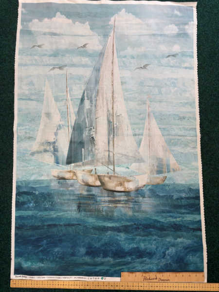 Northcott UK Smooth Sailing 75cm yacht and sailing boat coastal quilting cotton fabric panel