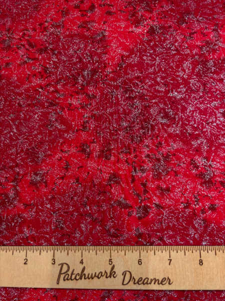 Michael Miller Fairy Frost Cranberry red fabric metallic quilting cotton UK
