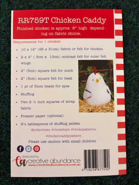Chicken Caddy sewing pattern requirements