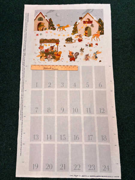 Dear Stella woodland fabric advent calendar panel with 24 pockets