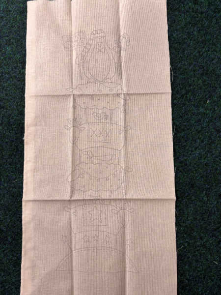 Deck the Halls pre-printed Christmas stitchery fabric