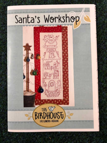 Santa’s Workshop Christmas stitchery pattern by The Birdhouse UK